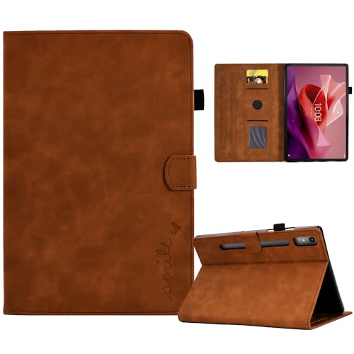 AsWant Hülle für Lenovo Tab P12 12.7-Zoll 2023 Leder Case - Senior PU Leder Ultradünn Schutzhülle Kompatibel mit Lenovo Tab P12 (Braun) von AsWant