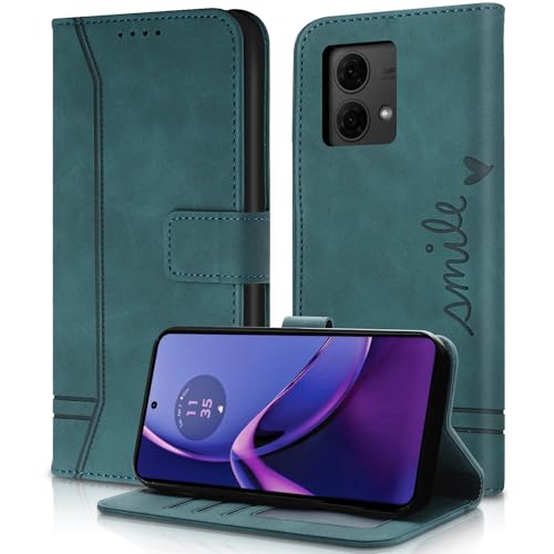 AsWant Hülle für Motorola Moto G84 Handyhülle Leder - Premium PU Klapphülle Kartensteckplatz Magnetschnallenhalter Schutzhülle Motorola Moto G84 Hülle (Grün) von AsWant