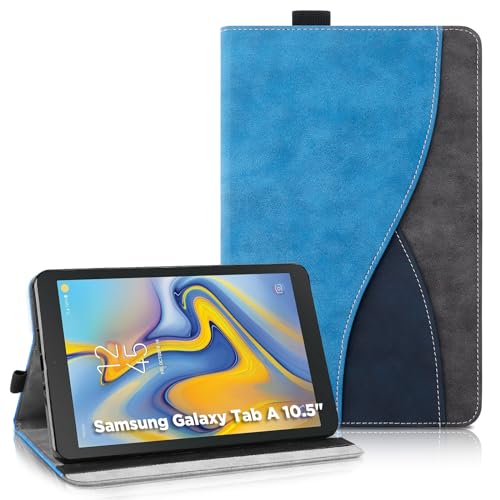 AsWant Hülle für Samsung Galaxy Tab A 10.5 2018 (SM-T590/T595/T597) -Ultradünne Tablette mit Portemonnaie und Standfunktion Schutzhülle Kompatibel mit Galaxy Tab A 10.5 Zoll (Blau) von AsWant