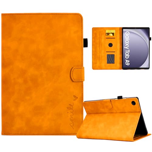 AsWant Hülle für Samsung Galaxy Tab A9 8.7 Zoll SM-X110/AM-X115 2023- Senior PU Leder Ultradünn Schutzhülle Kompatibel mit Galaxy Tab A9 (Orange) von AsWant