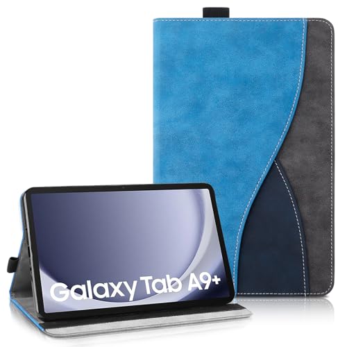 AsWant Hülle für Samsung Galaxy Tab A9 Plus 11'' 2023 SM-X210/SM-X215/SM-X216 - Ultradünne Tablette mit Portemonnaie und Standfunktion Schutzhülle Kompatibel mit Galaxy Tab A9+ (Blau) von AsWant