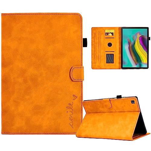 AsWant Hülle für Samsung Galaxy Tab S5e 10.5 SM-T720/T725 2019 Tablet - Senior PU Leder Ultradünn Schutzhülle Cover Case Kompatibel mit Galaxy Tab S5e Hülle (Orange) von AsWant