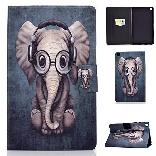AsWant Hülle für Samsung Tab A7, Galaxy Tab A 2020 10.4 Zoll Smart Cover Brieftasche Stand Flip Magnetic Auto Schlaf/Wach Tablet Hülle für Samsung Galaxy Tab A 10.4" 2020 SM-T500/SM-T505 Elefant Baby von AsWant
