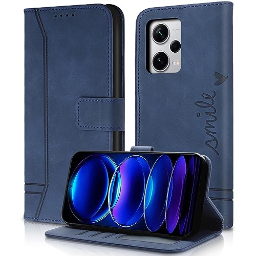 AsWant Hülle für Xiaomi Redmi Note 12 Pro+ 5G Handyhülle Leder - Premium PU Klapphülle Kartensteckplatz Magnetschnallenhalter Schutzhülle Redmi Note 12 Pro Plus 5G Hülle (Blau) von AsWant