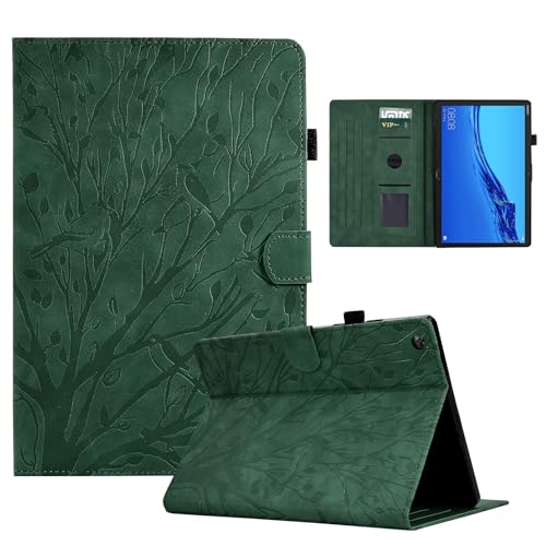 AsWant Leder Hülle Kompatibel mit Huawei Mediapad M5 Lite 10 - PU Leder Ultradünn Schutzhülle Folio Stand für Huawei Mediapad M5 Lite/C5 10.1 Zoll 2018 (Grün) von AsWant