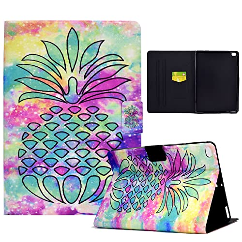 Aswant-Ipad 9.7 2017/2018 5/6 Genaration Lettenhülle, PU-Lederhalterungs Funktion mit Magnetischen Schlössern, Ausgestattet mit Haltbaren Stiftbändern für iPad Air 2/iPad Air,Ananas von AsWant