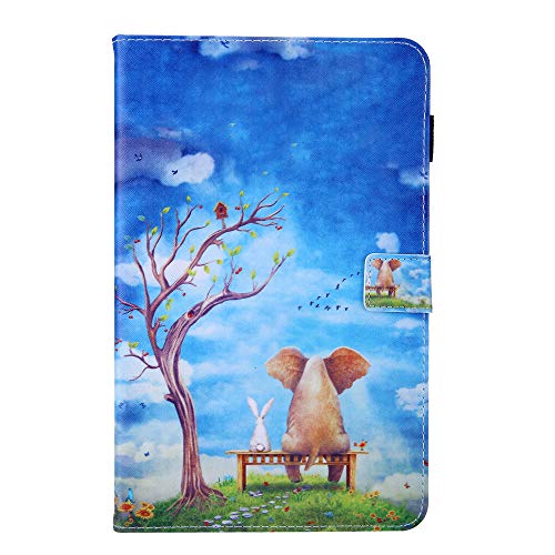 Galaxy Galaxy Tab A 2019 Schutzhülle, Lspcase PU Lederhülle Ständer Flip Case TPU Book Cover Magnetisch Tablet Hülle mit Stifthalter für Samsung Galaxy Tab A 10.1 Zoll SM-T510 SM-T515 Elefant und Hase von AsWant