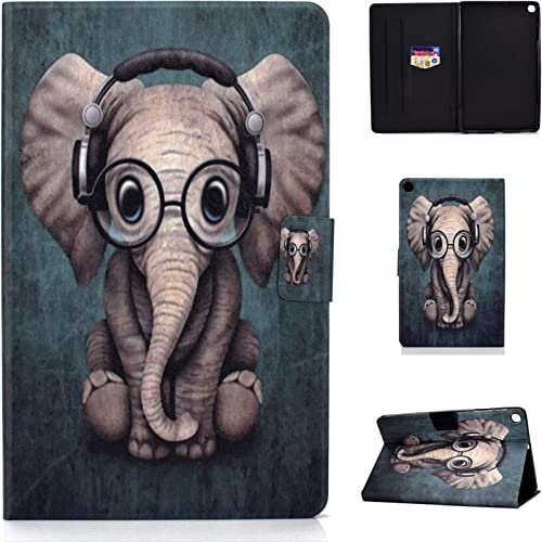 Lspcase Galaxy Tab A 10.1 Zoll 2019 Hülle PU Leder Flip Case Cover Magnetisch Ständer Tasche Tablet Schutzhülle mit Kartenfach für Samsung Galaxy Tab A 10.1 SM-T510 / SM-T515 Baby Elefant von AsWant