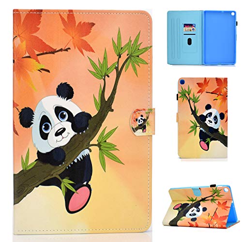 Lspcase Galaxy Tab A 10.1 Zoll 2019 Hülle PU Leder Flip Case Cover Magnetisch Ständer Tasche Tablet Schutzhülle mit Kartenfach für Samsung Galaxy Tab A 10.1 SM-T510 / SM-T515 Panda von AsWant