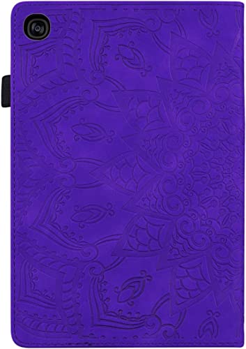 Lspcase Galaxy Tab A 10.1 Zoll 2019 Leder Hülle Wallet Tasche Schutzhülle Flip Case Cover mit Kartenfach und Stifthalter für Samsung Galaxy Tab A 2019 10.1 SM-T510 SM-T515 Mandala Blume Muster Lila von AsWant