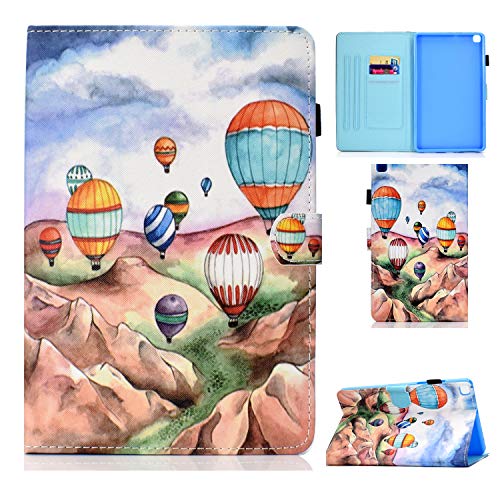 Lspcase Hülle für Galaxy Tab A 8 Zoll 2019 Schutzhülle PU Leder Brieftasche Flip Tasche Case mit Kartenschlitz und Stifthalter für Samsung Galaxy tab A 8.0 SM-T290 SM-T295 Heißluftballon von AsWant