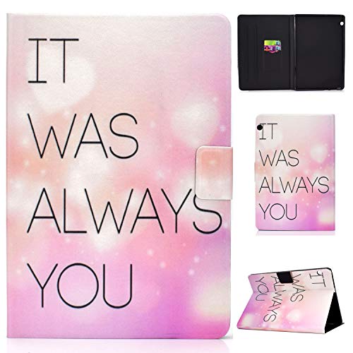 Mediapad T5 10 Flip Hülle, Lspcase Huawei Mediapad T5 10.1 Zoll PU Leader Schutzhülle Wallet Case Cover mit Kartenfach und Ständer für Huawei Mediapad T5 10 10.1 Etui Phrase von AsWant