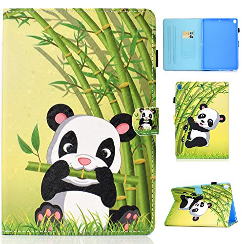iPad 10.2 Hülle, Lspcase iPad 7 Generation 2019 10.2 Zoll Lederhülle Flip Stand Case Brieftasche Tasche mit Kartenfach und Auto Schlaf/Wachen Funktion für Apple iPad 10.2 Panda Bamboo von AsWant