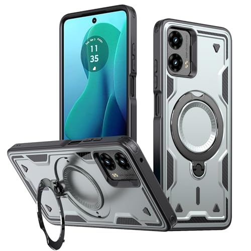 Asdsinfor Schutzhülle für Motorola Moto Edge 2024 5G, drehbarer Ring mit Ständer, kompatibel mit MagSafe, Fallschutz in Militärqualität, magnetische Hülle für Motorola Moto Edge 2024 5G, Grau MQ Asdsinfor Schutzhülle für Motorola Moto Edge 2024 5G, drehbarer Ring mit Ständer, kompatibel mit MagSafe, Fallschutz in Militärqualität, magnetische Hülle für Motorola Moto Edge 2024 5G, Grau MQ von Asdsinfor