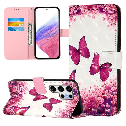 Asdsinfor Schutzhülle für Samsung Galaxy S25 Ultra, 3D-Brieftaschen-Schutzhülle aus PU-Leder mit Kartenhalter, Ständer, Handschlaufe, Magnetverschluss, stoßfest, Flip-Cover für Samsung S25 Ultra, rosa Asdsinfor Schutzhülle für Samsung Galaxy S25 Ultra, 3D-Brieftaschen-Schutzhülle aus PU-Leder mit Kartenhalter, Ständer, Handschlaufe, Magnetverschluss, stoßfest, Flip-Cover für Samsung S25 Ultra, rosa von Asdsinfor