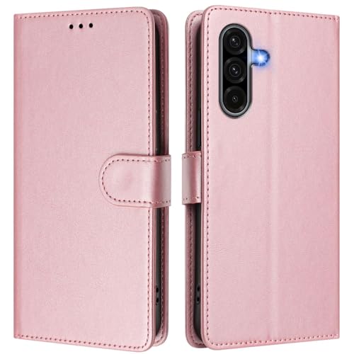 Asdsinfor Wallet Case für Samsung Galaxy A36 5G, [RFID-Blockierung] 3 Kartenhalter Ständer [Stoßfeste TPU-Innenhülle] PU Leder Magnetische Schutzhülle Flip Case für Galaxy A36 5G, Roségold YBW von Asdsinfor