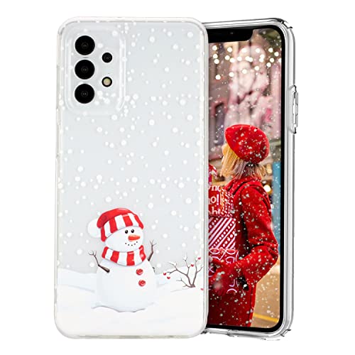 Asdsinfor Weihnachts-Handyhülle für Galaxy A23 4G/A23 5G, klares TPU, dünn, stoßfest, für Frauen, Mädchen, Jungen, Weihnachten, Urlaub, Handyhülle für Samsung Galaxy A23 4G 5G. Schneemann HXS von Asdsinfor