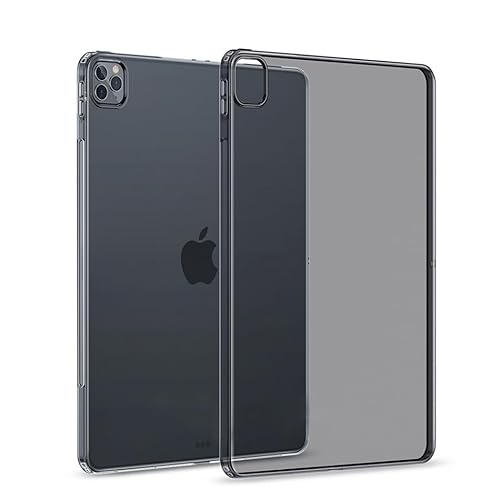 Asgens Kompatibel mit iPad Pro 12.9'' 2022 Schwarz Klare Hülle, Dünnes Schlank Silikon Sanft TPU Tablette Computer Hülle Für Apple iPad Pro 12.9 Zoll 2022 Modelle A2437 / A2764 / A2766 von Asgens