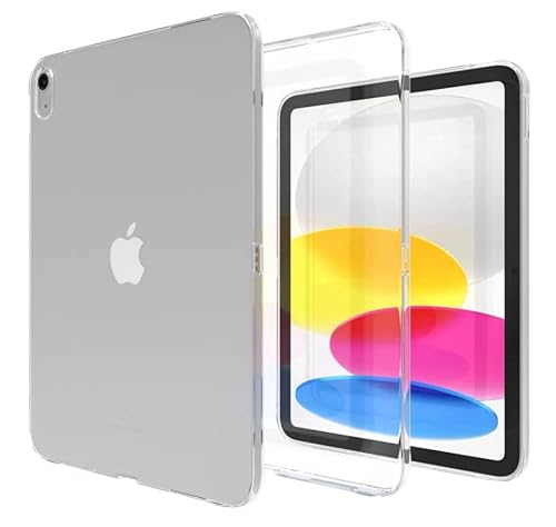 Asgens iPad 10 Gen. 10,9" Hülle, Transparentes Dünnes Silikon Weiche TPU-Tablet-Computerhülle für Apple iPad 10 10,9" 2022 Modell A2757 A2777 von Asgens