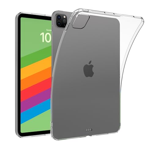 Asgens iPad Pro 13 Zoll 2024 Transparente Hülle M4, Neueste Schlanke Dünnste Leichte Weiche TPU Silikon Stoßdämpfungs Schutzhülle für iPad Pro 13 Zoll 2024 von Asgens