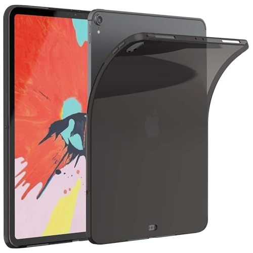 iPad Pro 12.9'' 2018 Hülle, Asgens Schwarz Klare Dünnes Schlank Silikon Sanft TPU Stoßfest Tablette Computer Hülle Für Apple iPad Pro 12.9'' 2018 Modelle A1876/A1895/A1983/A2014 von Asgens