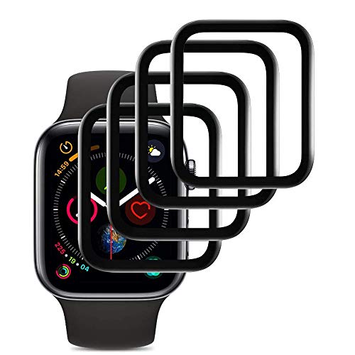Ash-case【4 Stück Hartglas Schutzfolie Displayschutz für Apple Watch 40mm Series 5 und Series 4 [Anti-Öl], [Anti-Bläschen], [3D Vollständige Abdeckung],[Anti-Kratzen] von Ash-case