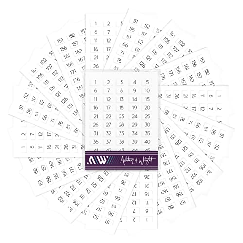 Ashton and Wright - 1–200 nummerierte Aufkleber – 800 leicht abziehbare Etiketten – 13 x 8 mm – weiß Ashton and Wright - 1–200 nummerierte Aufkleber – 800 leicht abziehbare Etiketten – 13 x 8 mm – weiß von Ashton and Wright