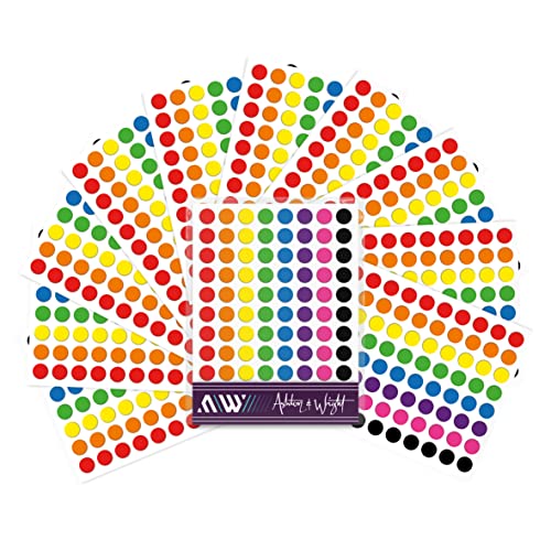 Ashton and Wright - 880 leicht abziehbare Farbcodierungsetiketten – 8 mm Punktaufkleber – hell von Ashton and Wright