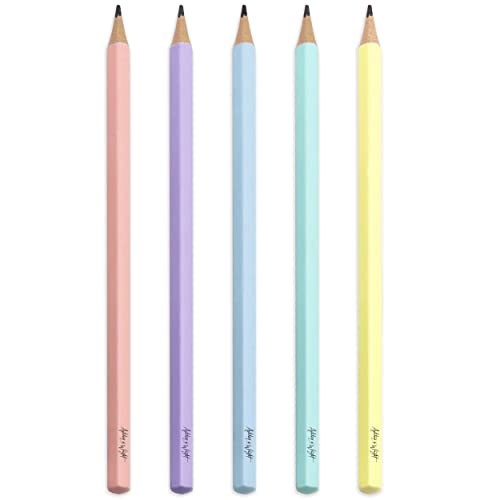 Ashton and Wright - Classic HB Graphit Bleistifte - Pastell Farbige Barrels - 5 Stück von Ashton and Wright