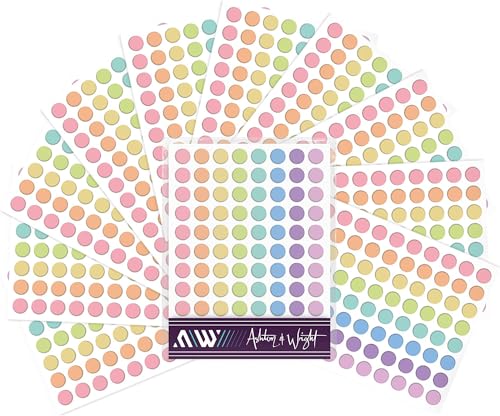 Ashton and Wright - Leicht abziehbare Farbcodierungsetiketten – 8 mm Punkt-Aufkleber (2-1760, Pastell) von Ashton and Wright