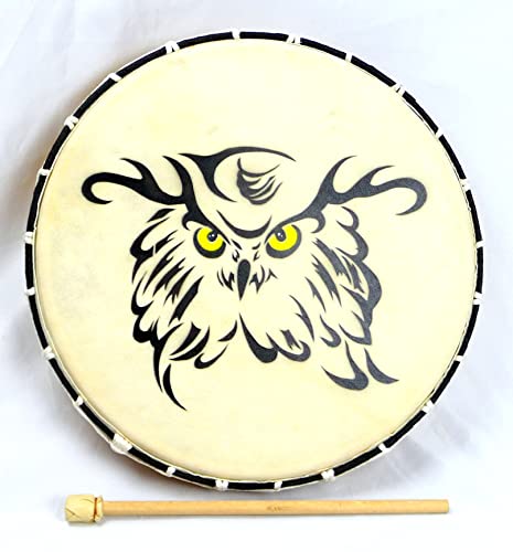 Asia Design Schamanentrommel Bodhran Trommel Rahmentrommel Tambour 40x7 cm - inkl. Schlegel, Braun von JUSNOVA