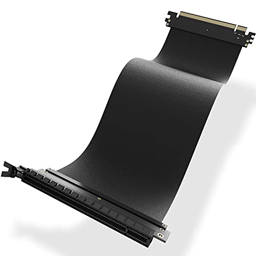 AsiaHorse NEU PCIE 3.0 X16 GPU Riser Kabel, Ultra-Flexible PCIE 3.0 Riser Kabel mit Schneller Geschwindigkeit, Grafikkarte Riser Kabel, 180° PCIE 3.0 Verlängerung, 20CM, Schwarz von AsiaHorse