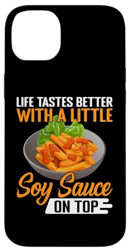Das Leben schmeckt besser mit ein wenig Sojasauce oben Hülle für iPhone 14 Plus Das Leben schmeckt besser mit ein wenig Sojasauce oben Hülle für iPhone 14 Plus von Asian And Japanese Food Loving Designs