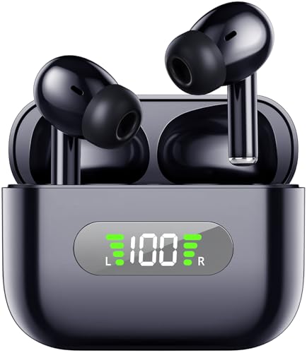 AsiceSound Bluetooth Kopfhörer, Bluetooth 5.3 Immersive HiFi-Stereo-Ohrhörer, tiefer Bass, 4 ENC-Mikrofone, 72 Stunden Spielzeit, angenehm zu tragen, IPX8 wasserdichte Kopfhörer von AsiceSound