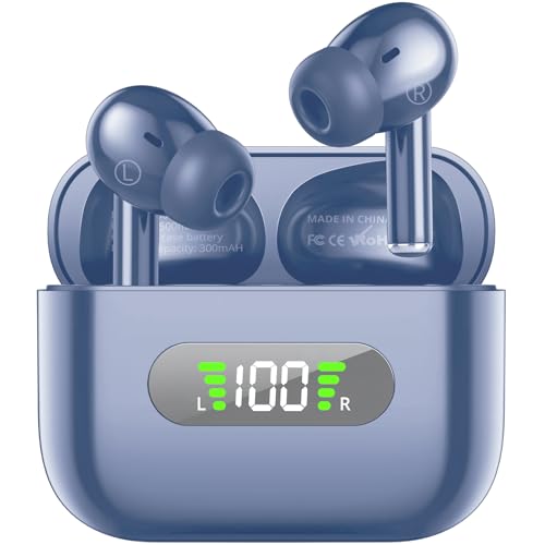 AsiceSound Bluetooth Kopfhörer, Kopfhörer Kabellos Bluetooth 5.3 In Ear Kopfhörer, 72 Std, LED-Anzeige, ENC Lärmreduzierung, HiFi Stereo Ohrhörer, IPX8 Wasserdicht Ohrhörer von AsiceSound