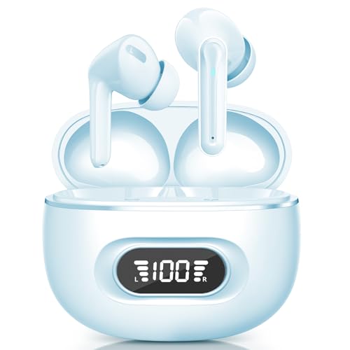 AsiceSound Bluetooth Kopfhörer, Kopfhörer Kabellos Bluetooth 5.3 In Ear Kopfhörer, 72 Std, LED-Anzeige, ENC Lärmreduzierung, HiFi Stereo Ohrhörer, IPX8 Wasserdicht Ohrhörer von AsiceSound