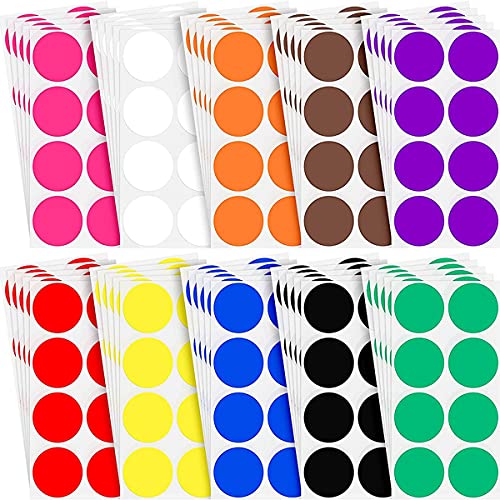 Asinfter 2 Runder Farbe Codierung Aufkleber 10 Kreis Etiketten Selbstklebender Farbiger Einfarbiger Aufkleber (400) von Asinfter
