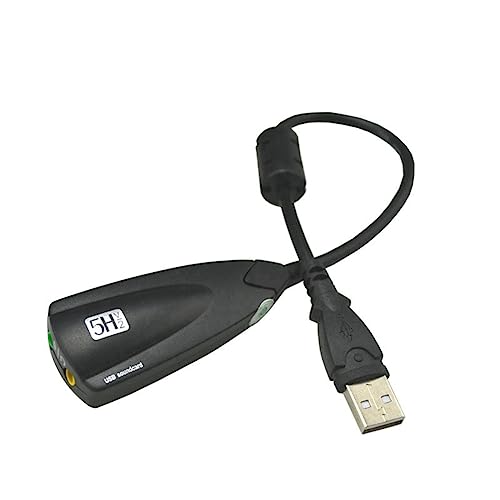 Asinfter Kabelgebundene Tonkarte 7.1 Adapter 5HV2 3D Audio Headset Mikrofon 3,5 mm für Laptop PC Desktop PC von Asinfter