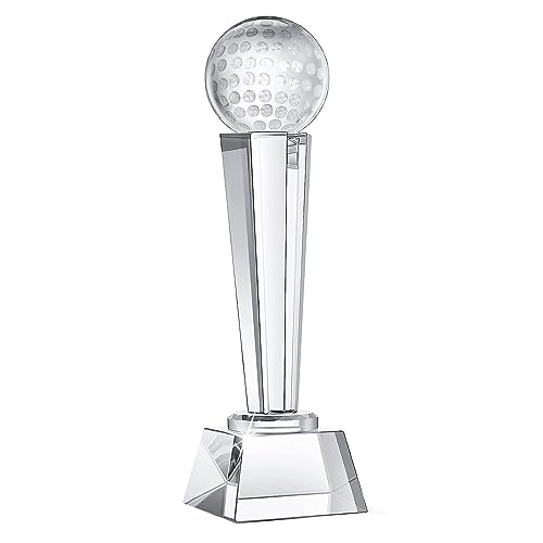 Asinfter Kristallglas Golf Trophäe Golf Trophäen Kristallkugel Trophäen 22,9 x 7,1 cm für Erwachsene Kinder Golf Turnier Tisch Desktop Dekor von Asinfter