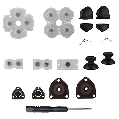 Asiv Das PS4-Controller-Zubehör-Kit enthält Aktivierungstasten, Federn, Joystick-Steuerhebel, leitfähige Gummipads und einen Schraubendreher Asiv Das PS4-Controller-Zubehör-Kit enthält Aktivierungstasten, Federn, Joystick-Steuerhebel, leitfähige Gummipads und einen Schraubendreher von Asiv