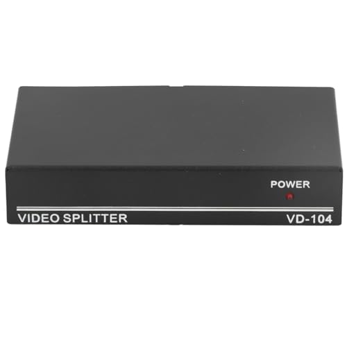 1 zu 4 Out Video Splitter, 1080p BNC Video Splitter für Mehrere Monitore, HDTV, Home Theatre Video Meeting Multimedia -Unterricht, Plug & Play (EU-Stecker) von Asixxsix