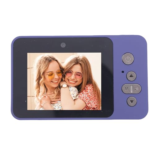 1080P 12MP Digitalkamera, 2,4-Zoll-Display Autofokus-Kompaktkamera mit HD-Doppellinse, Multifunktionale Selfie-Kamera mit Aufhelllicht, Unterstützt bis zu 64GB Karte (Purple) von Asixxsix