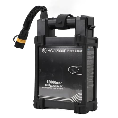 12000-mAh Agricultures Drohne Batterie 20c 44,4 V, 20c 44,4 V Drohnen Wiederaufladbare Batterie für Mg 1p 1s 1a mit Kapazität 12000mAh, Effizienter und Lang Anhaltender Flug von Asixxsix
