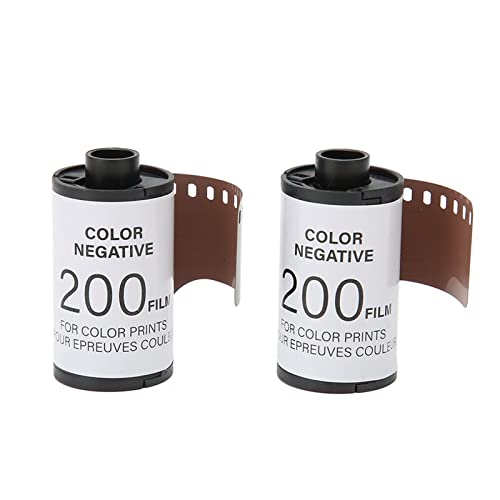 2 Rollen 35mm Kamera Farbfilm, Breite Belichtung ISO 200 Farbe Negativ Film, 8 Blatt HD Kamera Farbdruck Film für 135 Kameras, Hohe Sättigung von Asixxsix