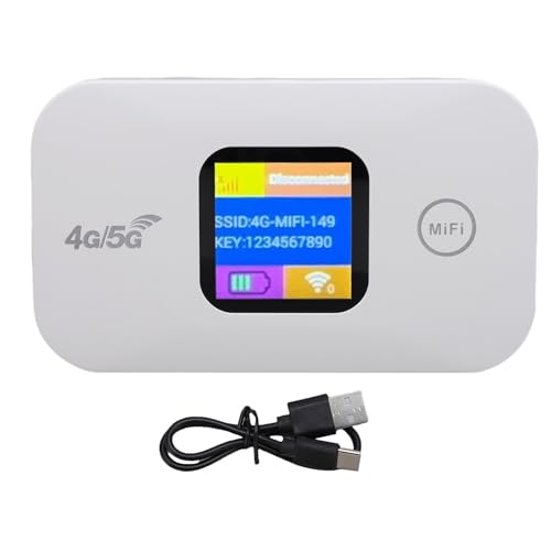 4G 5G LTE Mobiler Hotspot, 300Mbps Hochgeschwindigkeit LED-Display WiFi-Router mit SIM-Steckplatz, Verbindet bis zu 10 Geräte, Tragbarer WiFi-Hotspot für Reisen, Camping und 4G 5G LTE Mobiler Hotspot, 300Mbps Hochgeschwindigkeit LED-Display WiFi-Router mit SIM-Steckplatz, Verbindet bis zu 10 Geräte, Tragbarer WiFi-Hotspot für Reisen, Camping und von Asixxsix