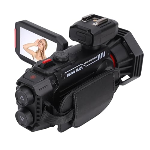 4K-Videokamera-Camcorder, 53MP Autofokus-WLAN-Vlogging-Kamera mit 50-fachem Digitalzoom, 3,0-Zoll-Bildschirm, Externer Blitzschuhschnittstelle, Kartenleser, Wiederaufladbare (Black) von Asixxsix