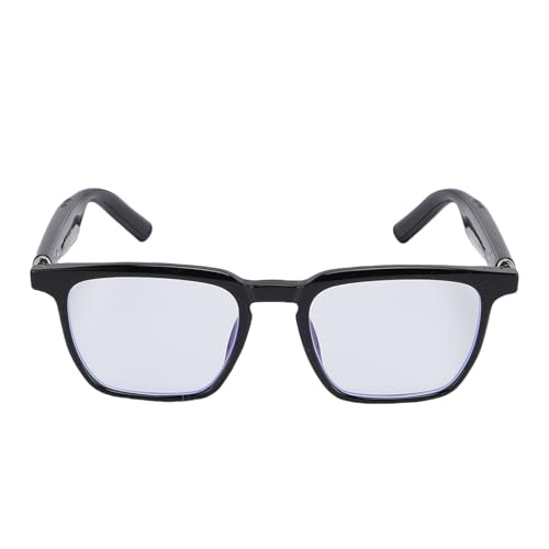 AI -Übersetzer Intelligente Brille, Drahtlose Bluetooth -Audiogläser mit Integriertem Mikrofon und Lautsprecher, Fotoförderung, Blaues, Leichtes Leichtes Ohrgewichts -Brillen (Black) von Asixxsix