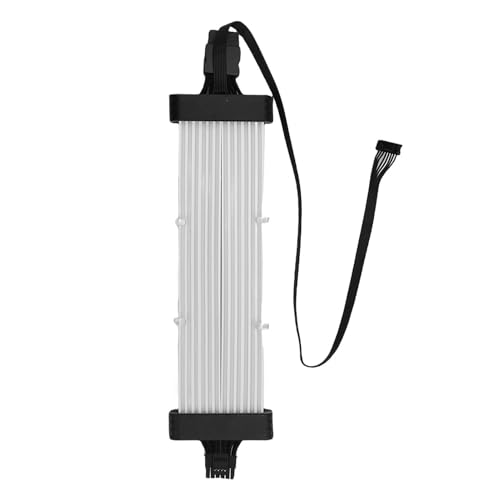ARGB PSU Kabel, 5V 9.6W 16PIN und 8 PIN Schnittstelle ARGB Streifen mit 120 LED Perlen für PC-Motherboard, Stromversorgungsverlängerung, Computer Case Dekor (SK3 Controller Weiß) von Asixxsix