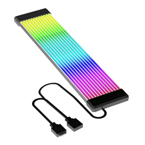 Argb -Leistungsverlängerungskabel, Argb -PC -Kabel Bieger Silikon Synchronisation Argb Motherboard Kabel 5V 3 Pin Männlicher Weiblicher Anschluss für (X12 breit (für 24 -Pin- oder 3x8 -Pin -Kabel)) von Asixxsix