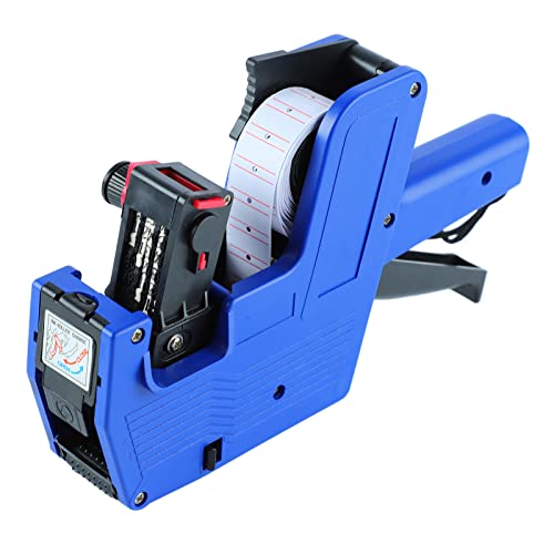 Asixxsix 8 Ziffern Preisschild Pistole, Kunststoff numerische Tag Gun Wiederverwendbare Label Maker Preisgestaltung Gun Kit mit 3 Rollen Etikettenpapier und 2 Tintenrad für Retail Shop von Asixxsix